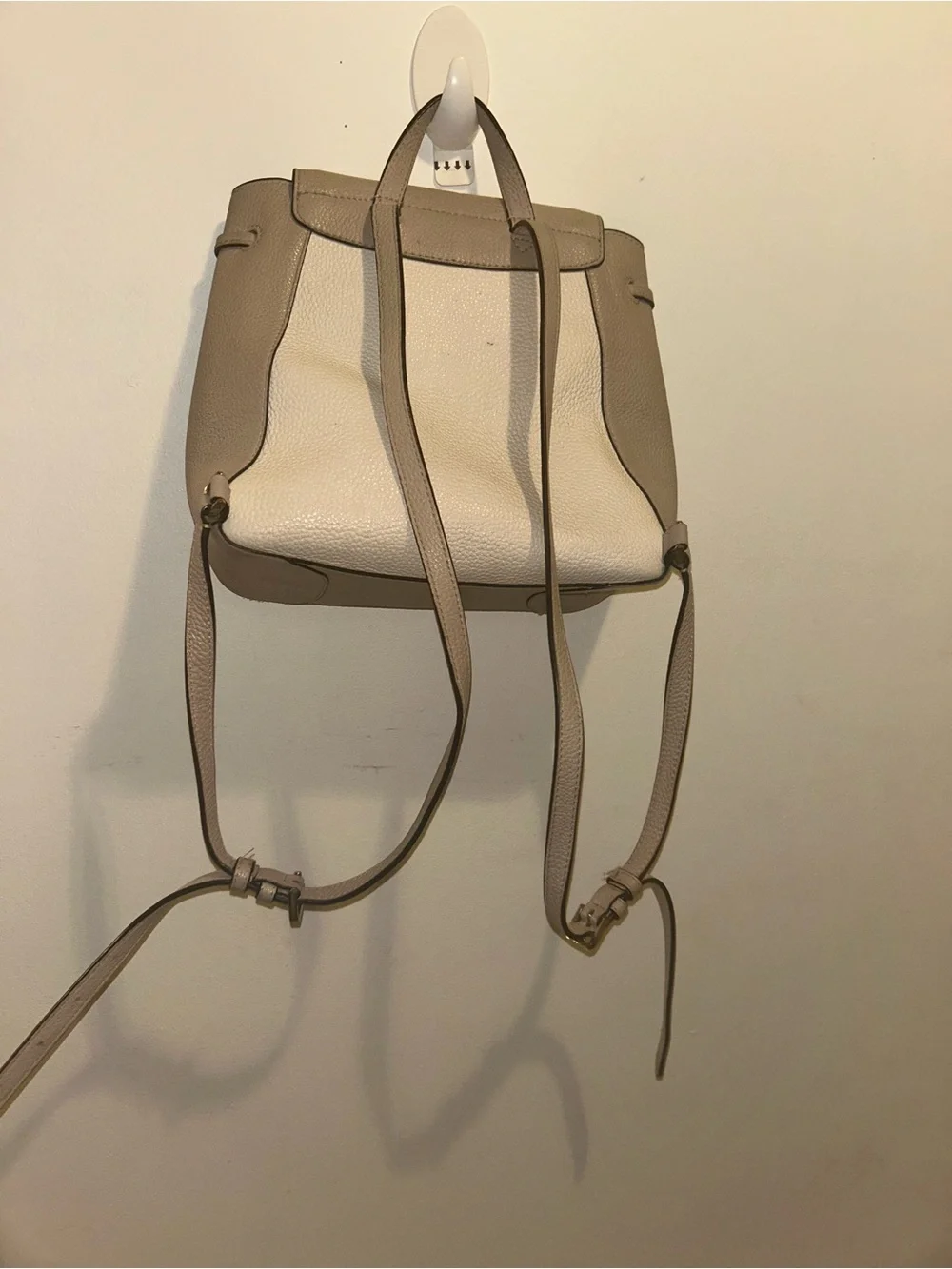 kate spade Two-Tone Beige & Cream Pebbled Leather Backpack